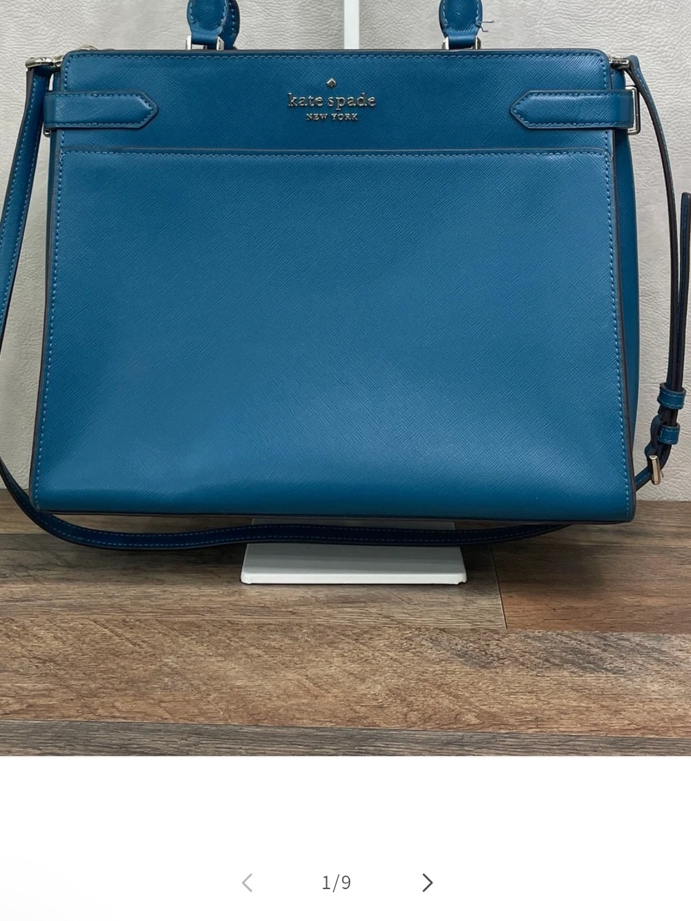 KATE SPADE Purse New York Teal Leather Satchel Bag - Picture 2 of 10